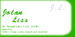 jolan liss business card
